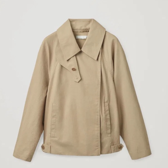 COS Chic Crop Trench in 100% Linen Sz US 2 S/M NEW - Picture 8 of 9